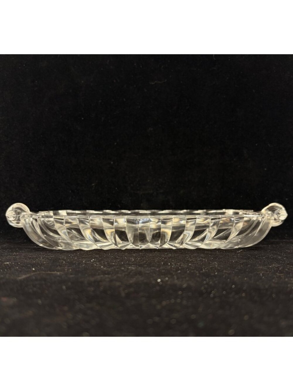 Vintaged Imperial Glass Rectangular Relish Dish Sawtooth Scalloped Edge
